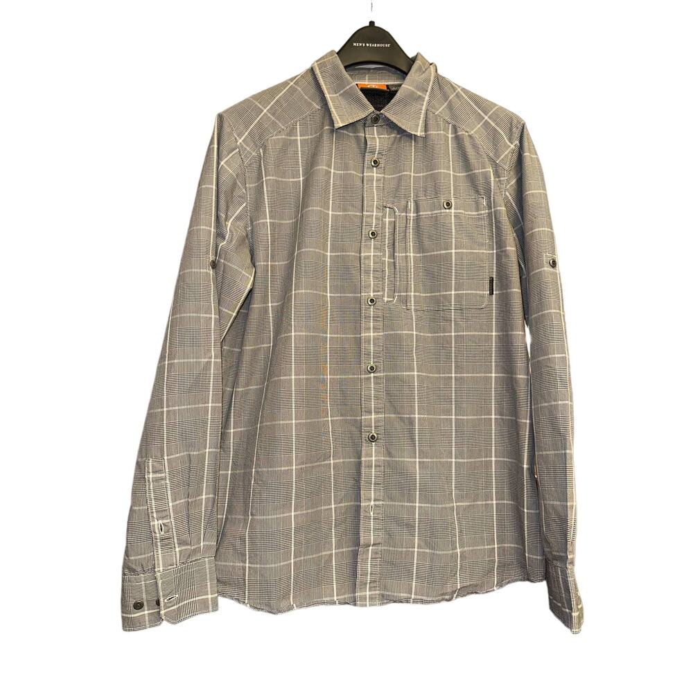 Merrell Black and White Men's Button Down Shirt  Large